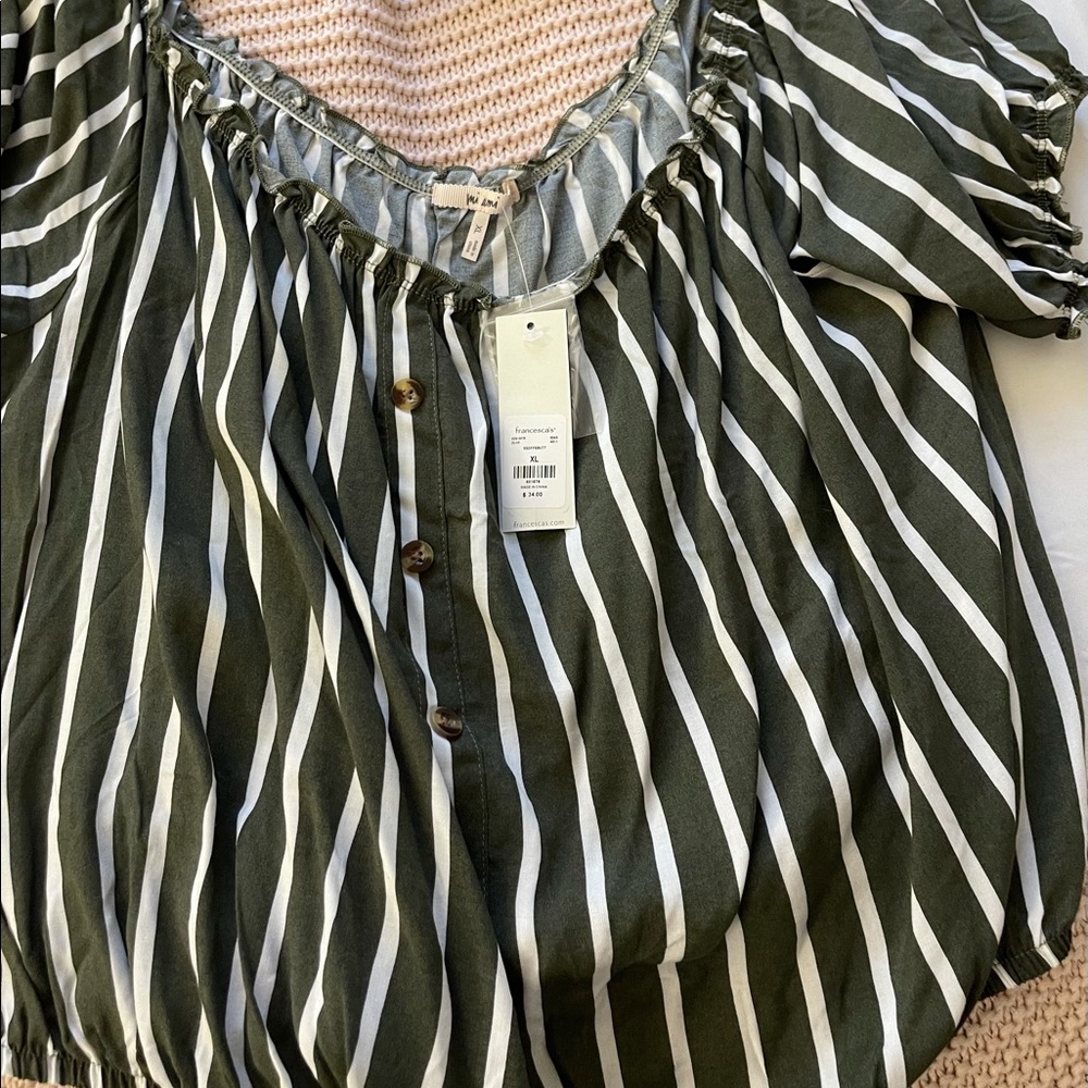striped cropped blouse